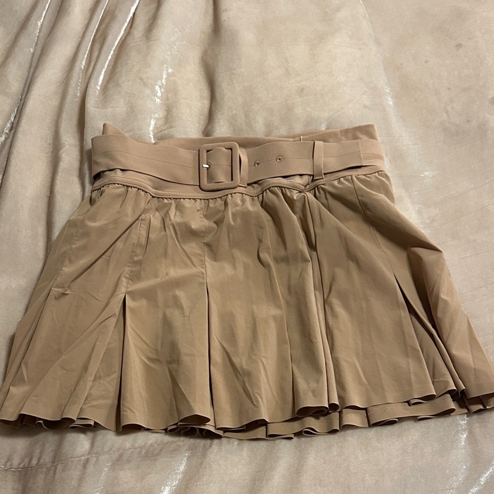 Aerie Tan Mini Skirt with Belt